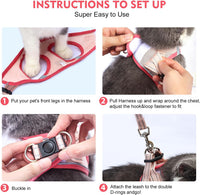 Cat Harness and Leash Set - M (Chest:15.5''-17'') / Purple - image 4