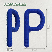 Teething Toys for Baby 3-6-12 Months 4 Pack P Shape - Red/Yellow/Green/Dark Blue - image 4