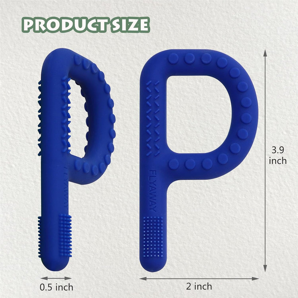 Teething Toys for Baby 3-6-12 Months 4 Pack P Shape - Red/Yellow/Green/Dark Blue - image 4