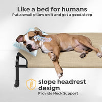 Veehoo Original Elevated Dog Bed - Outdoor Raised Dog Cot, One-Sided Raised Headboard Cooling Pet Bed, Non-Slip & Breathable, XXL, CWC2417A