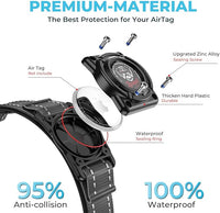 2025 Upgrade Airtag Dog Collar, Reflective Dog Collar with Airtag Holder, IP68 Waterproof| Metal Buckle| Ultra-Durable| Comfortable Padded, GPS Dog Collars for Medium Large Dogs (Black,M)