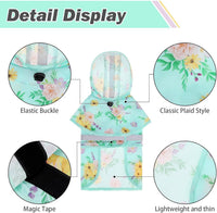 Dog Raincoat Hooded Slicker Poncho with Leash Hole - S:10-15lbs / Flower Green - image 3