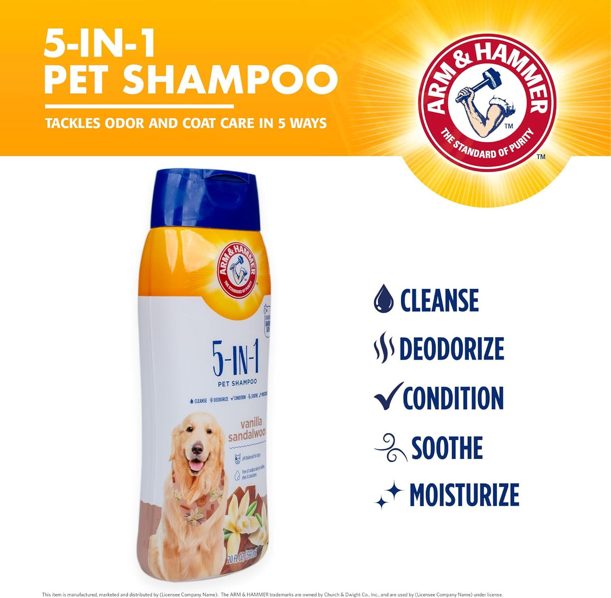 Arm & Hammer 2-in-1 Dog Shampoo and Conditioner - Vanilla Sandalwood / 20 Fl Oz (Pack of 1) - image 2