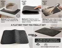Cat Litter Mat Compact Size 23.6"x14.6" for Small Spaces - Black / 23.6" x 14.6" (1 Pack) - image 3