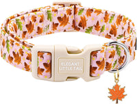 Elegant little tail Dog Collar - Fall- MapleLeaf / X-Small (Pack of 1)