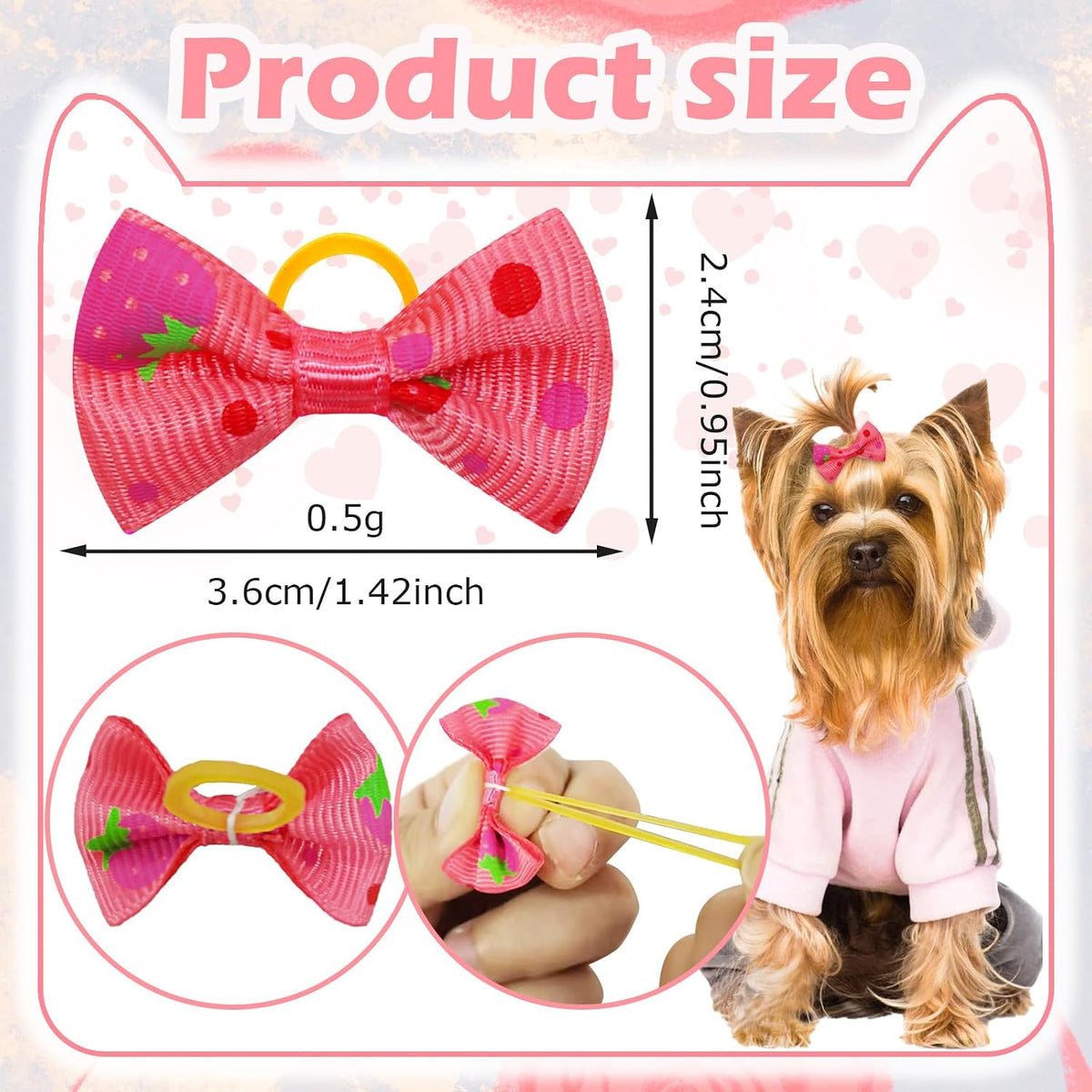 Small Dog Hair Bows with Rubber Bands for Small Medium Dogs – Essentials for Dogs - image 2