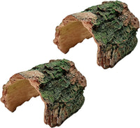 2 Pack Small Betta Log Resin Hollow Tree Trunk Ornament - Small