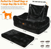Pawaboo Dog Car Seat Bed, Memory Foam Booster for Medium/Large Dogs, Beige – Essentials for Dogs - Black - image 3