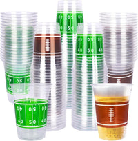 Gatherfun 100 Pcs 16oz Football Plastic Cups - Green and Brown