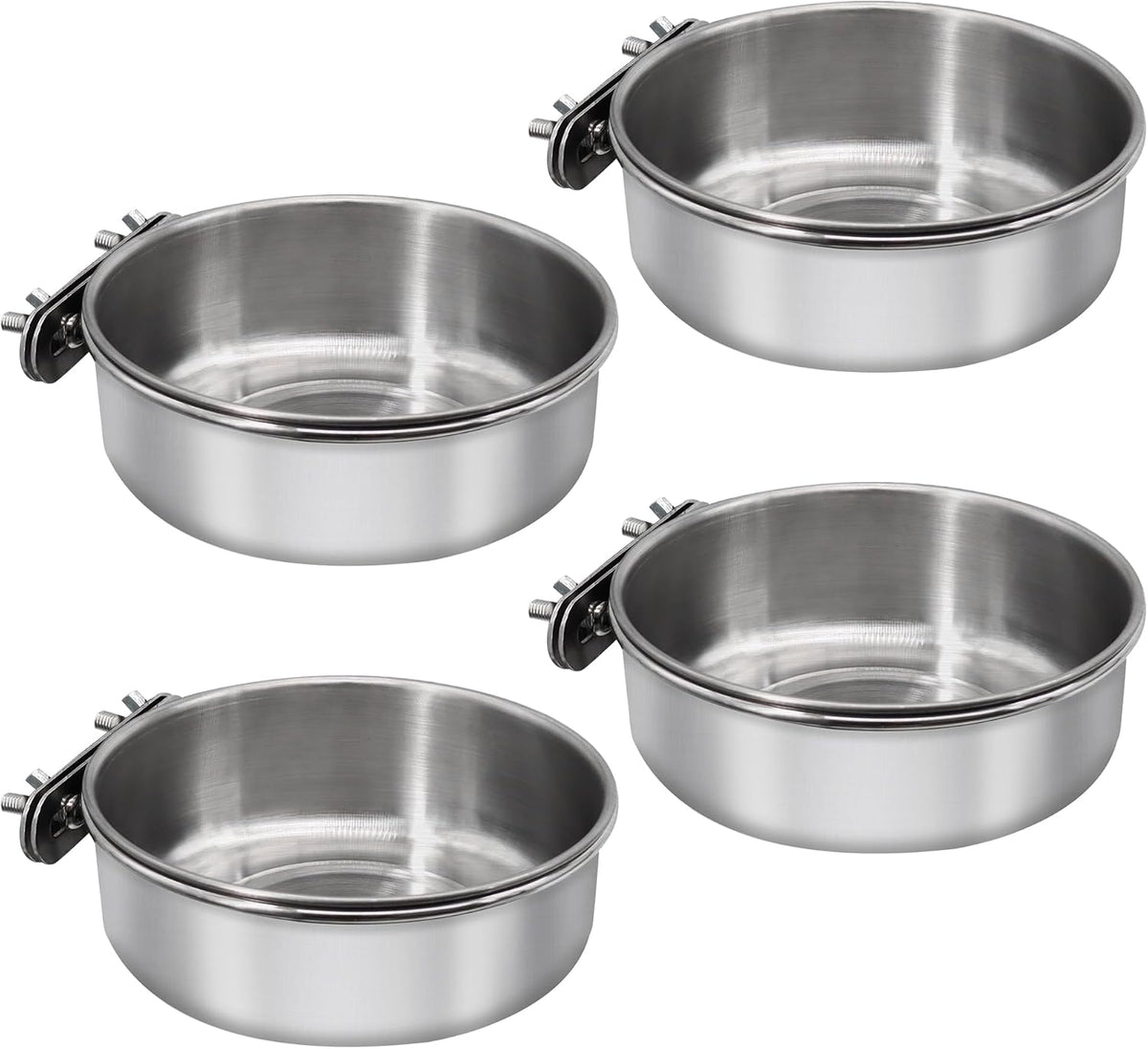 Large Bird Feeding Dish Cups with Clamp Holder - Medium / 4 Pack