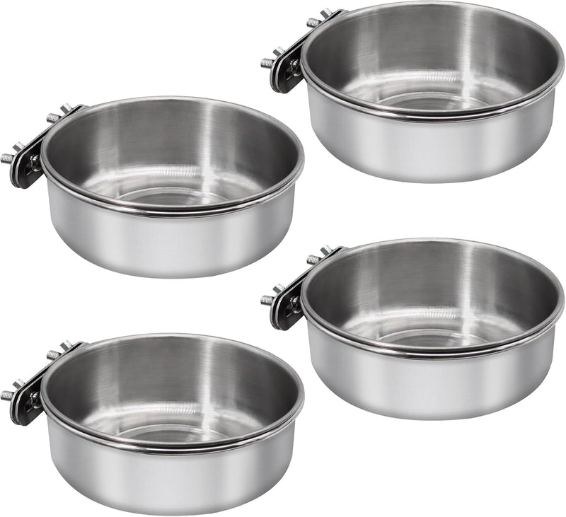 Large Bird Feeding Dish Cups with Clamp Holder - Medium / 4 Pack