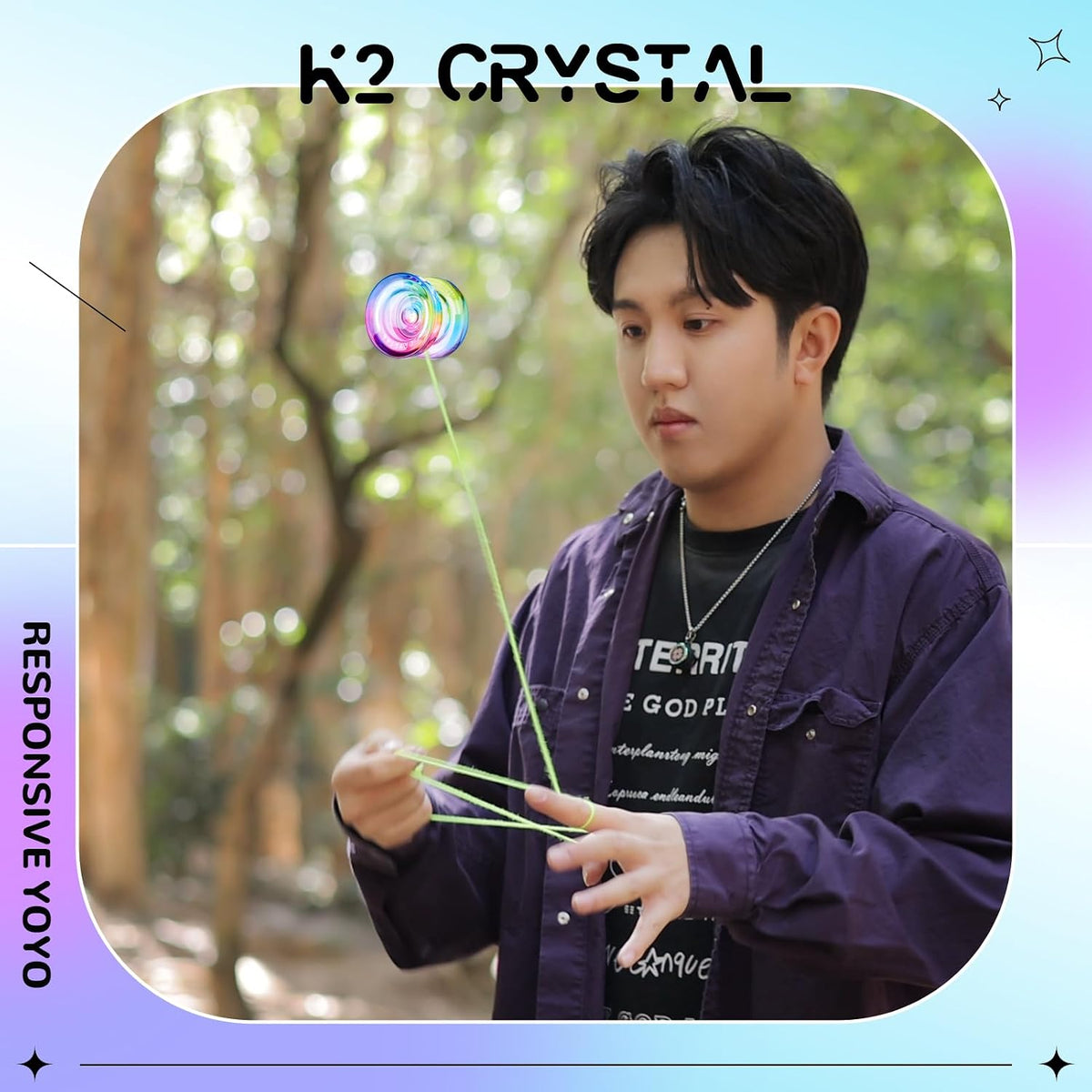 K2 Crystal Responsive Yoyo for Kids，Professional Yo-yo for Beginners – Fun for Kids & Family - Rainbow Gradient - image 3
