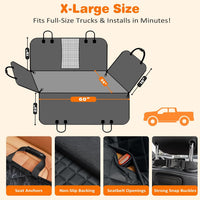 URPOWER 4 in 1 Dog Car Seat Cover for Back Seat - Black / X-Large - image 3