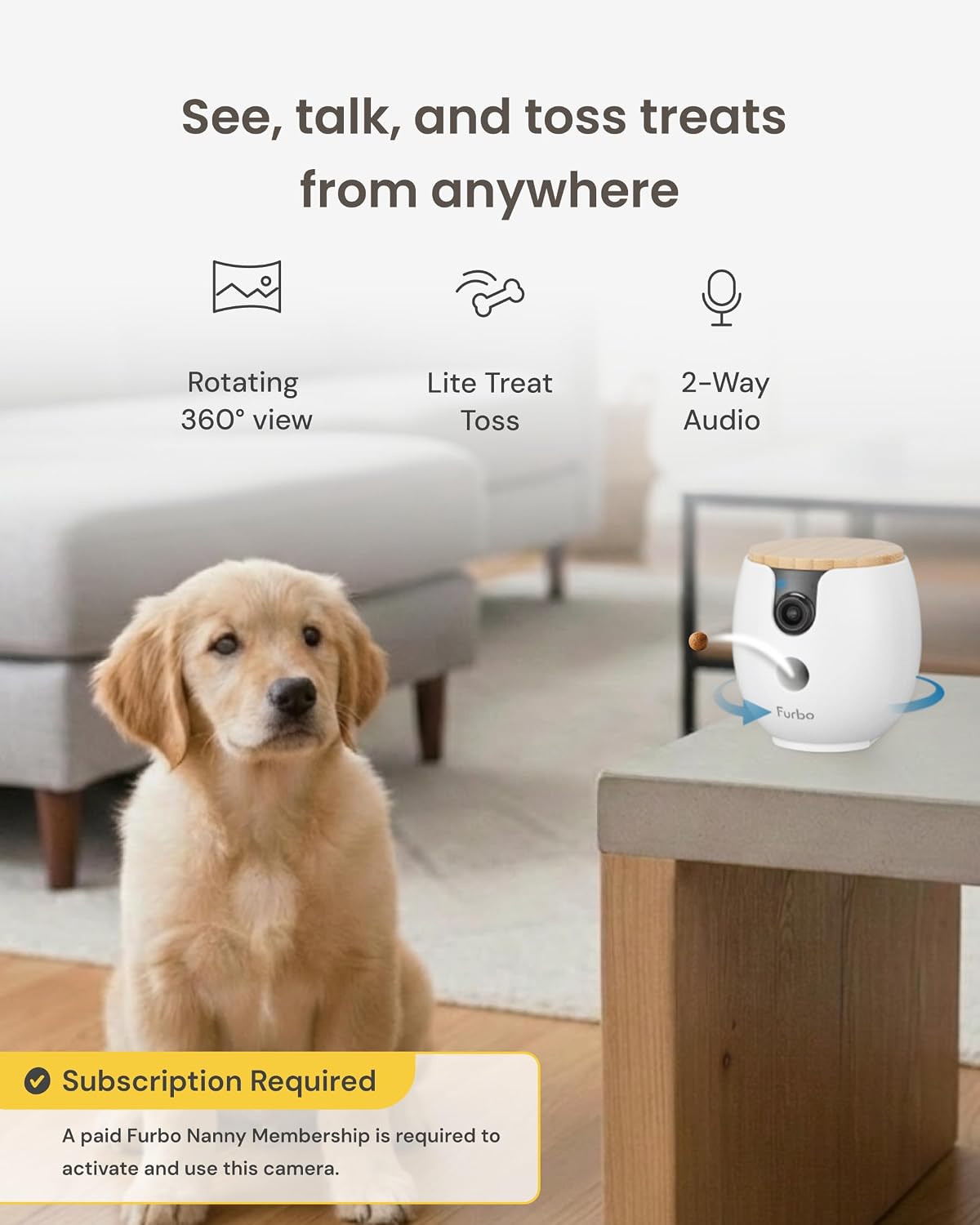 Furbo 360° Dog Camera [Core Features, No Ongoing Cost] – Essentials for Dogs - Subscription Required to Activate / Mini 360° Camera - image 2