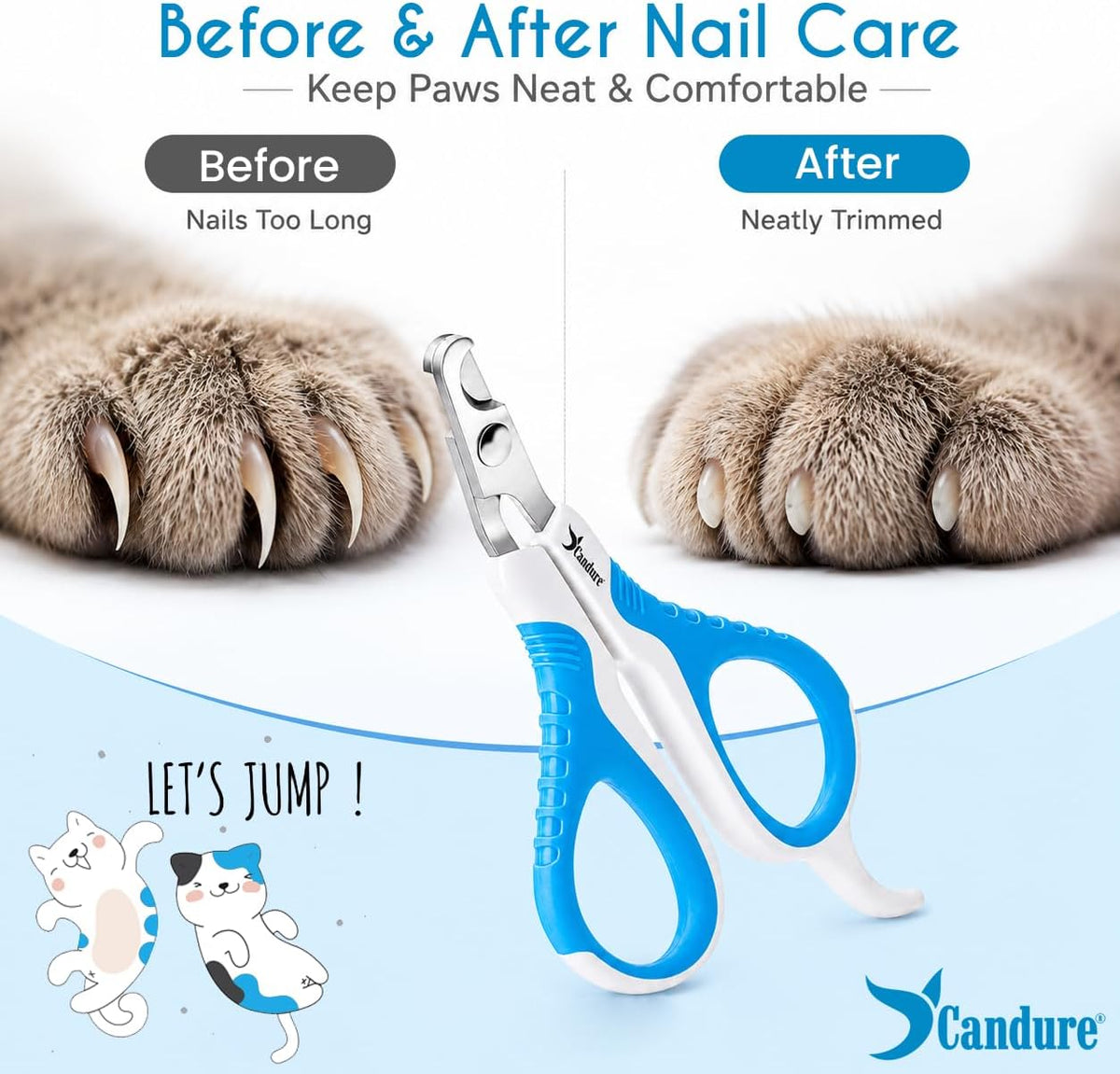 Candure Pet Nail Clippers - White & Blue / Small pets - image 3