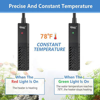 hygger 10W Small Aquarium Heater, Upgraded Ceramic Submersible Fish Tank Heater with 2 Suction Cups, Betta Heater Mini Preset Water Thermostat for up to 3 Gallon Tanks (Preset Temperature 78℉)