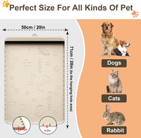 Dog Food Mat 36"x24" - Silicone Dog Mat for Food and Water Large Pet Feeding Mats with Residue - Sand / 28"L x 20"W - image 3