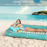 Inflatable Tanning Pool Lounger Float - Mint Green / Large - image 4