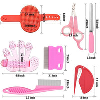 Rabbit Grooming Kit – Bunny Grooming Kit with Shedding Brush, Nail Clippers & Comb – Small Animal Grooming Supplies for Rabbits, Guinea Pigs, Hamsters, Ferrets - Small Pet Shedding & Care (Pink)