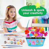 IELEK Paint & Plant Growing Flower Garden Kit for Kids - Arts and Crafts Gardening Set Easter Gifts Kit for Girls & Boys Ages 5, 6, 7, 8, 9, 10, 11 & 12 Year Old