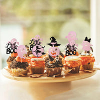 24 PCS Halloween Bat Cupcake Toppers Black Glitter Bat Cupcake Picks - Pattern 14 - image 4