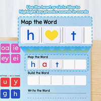 JoyCat 265 magnetic phonics letter tiles with color-coded tiles and word folder - view 4