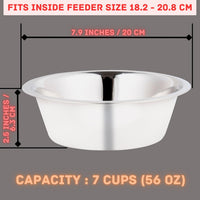 Stainless Steel Dog Bowl 2-Pack Pet Feeder Bowls 10 Cup – Essentials for Dogs - 7 cups - image 3