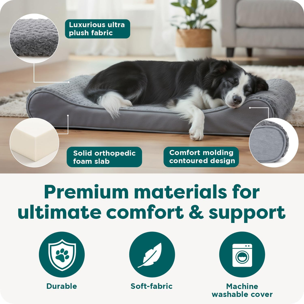 FurHaven Orthopedic Dog Bed for Large Dogs - Large / Gray - image 4