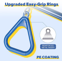 LadyRosian trapeze swing bar with plastic gym rings and two 47 inch hanging chains - view 15