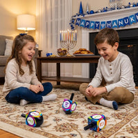 The Dreidel Company multi-colored hand painted wooden dreidels with Hebrew letters, 4-pack - view 10