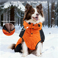 Dog Coat Dogs Jacket Waterproof Reflective Adjustable Dog-Winter - Orange / Large(chest 25~29in) - image 2