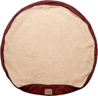 Floppy Dawg Universal Round Dog Bed Replacement Cover. Removable - Large Brown with Beige Top