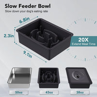 UPSKY 2-in-1 Elevated Dog Bowls Set with 4 Height Adjustable Stand - C-3 in 1 (Black) - image 4
