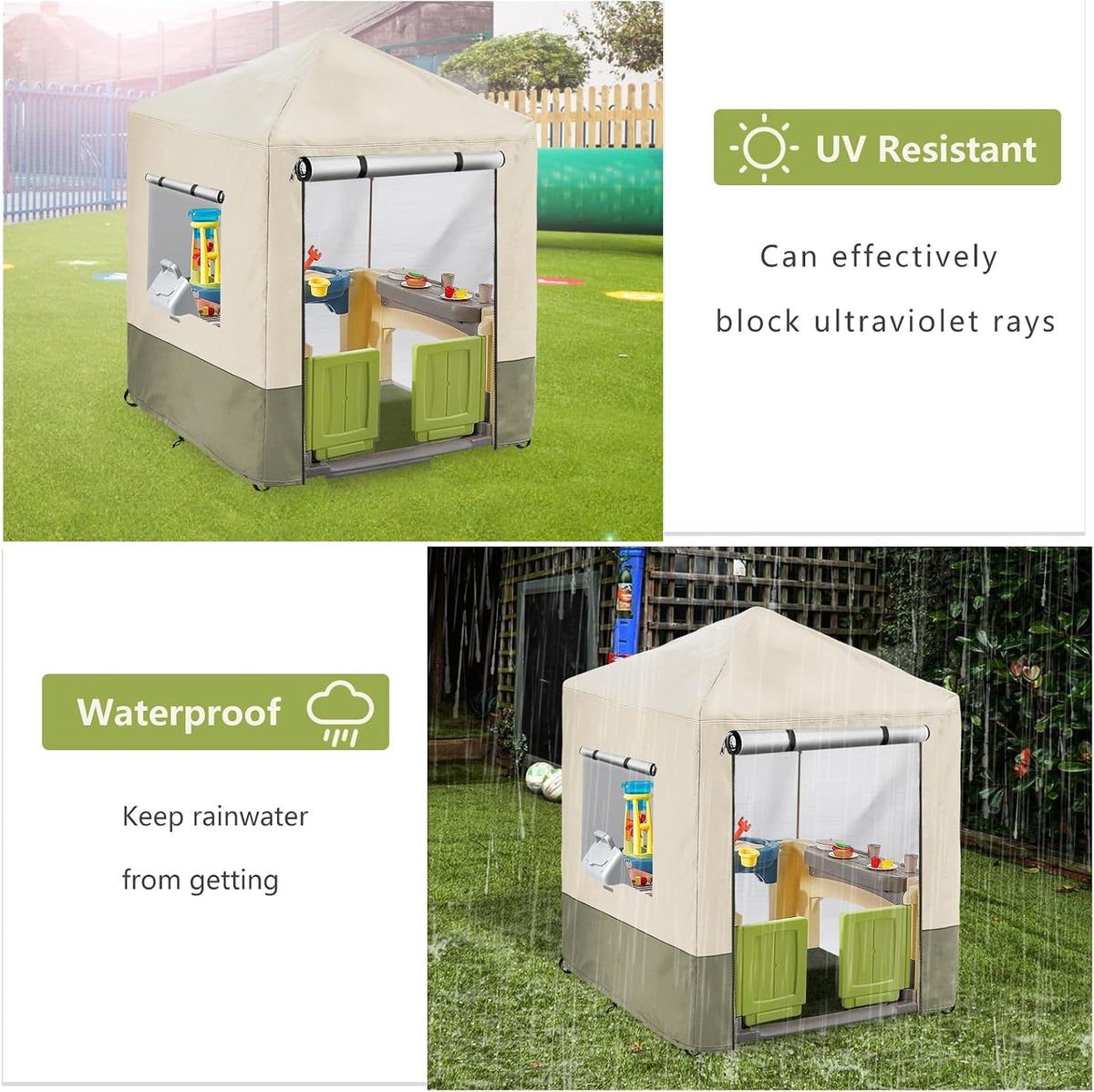 Hadisi black 600D waterproof outdoor kids playhouse cover with zippered front door - view 9