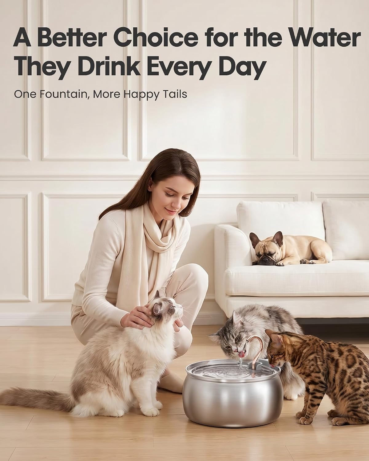 Tomxcute Stainless Steel Cat Water Fountain - image 3