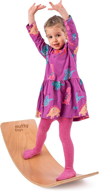 NUTTY TOYS Montessori Wooden Wobble Board for Kids & Adults 100% - Large