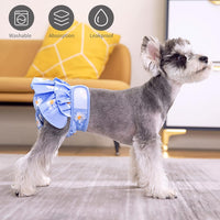 Washable Female Dog Diapers, Durable Pet Skirt for Dog Dress - Medium / Pink Green Blue - image 2
