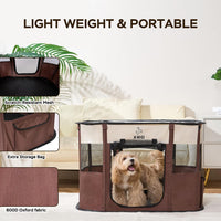 Foldable Pet Cat Playpen, Indoor Cat cage Crates S - Brown / Medium（31.5"L x 23.6"W x 21.7"H） - image 2