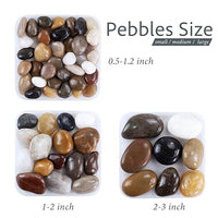 Pebbles for Indoor Plants, 10lbs Colorful Pebbles 1-2 Inch Decorative River Rocks for Planters, High Polished Stones for Vase Filler Fish Tank Landscaping Garden