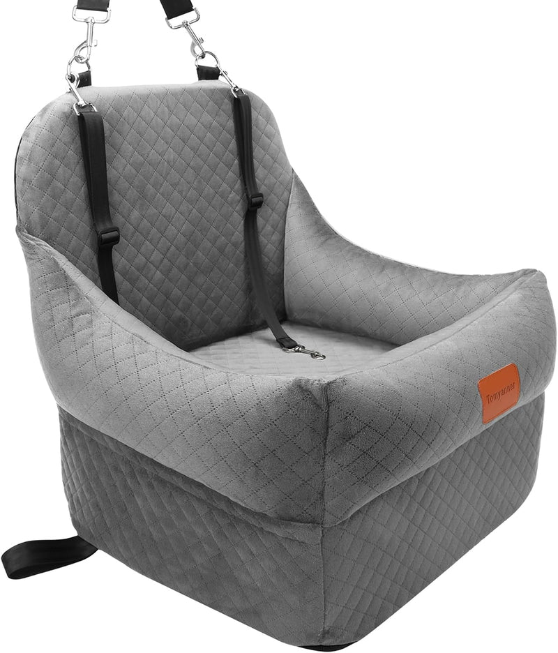 Dog Booster Car Seat for Small/Medium Dogs up to 30 lbs - grey
