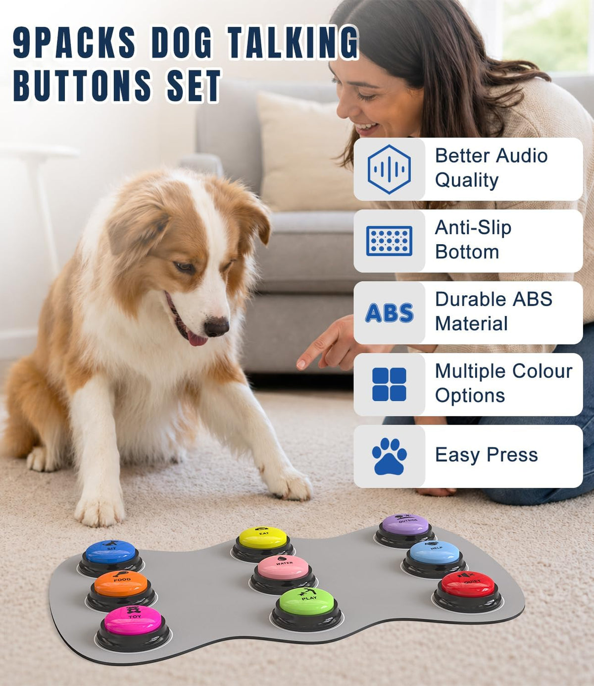 Dog Buttons for Communication - A-9 Pack - image 2