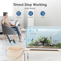 AKKEE Aquarium Vacuum Gravel Cleaner, 8 in 1 Multifunctional 36W Fish Tank Gravel Cleaner Vacuum for Water Changer Wash Sand Water Filter Circulation Waterproof Aquarium Vacuum Cleaner Timed Off