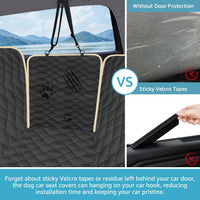 Lassie Dog Car Seat Covers for Back Seat with 2 Seat Belts - Black / Standard - image 3