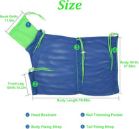 Cat Bathing Bag Anti Scratch Grooming Shower Washing Bag for Nail - Blue-Green - image 2