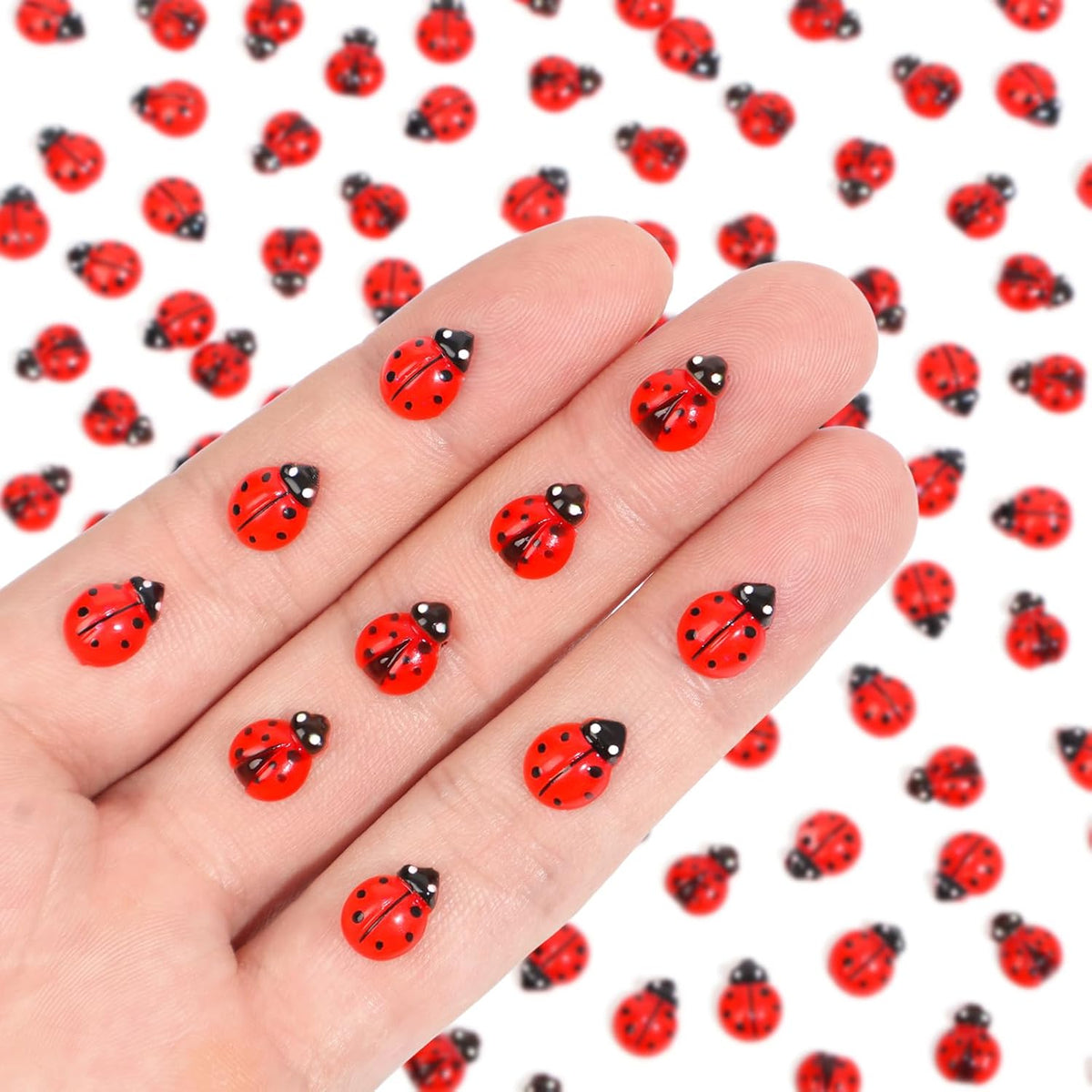 200pcs Mini Resin Ladybug Decor Tiny Ladybug for Crafts Dollhouse - 200pcs Mini Resin Ladybug