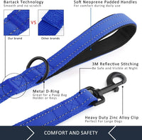 Plutus Pet Double Handle Dog Leash, for Medium Large Dogs - 6 FT / Navy Blue - image 4