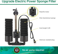 AQQA Electric Sponge Filter for Aquarium, 3W - M（5W for 15-55 gallon) - image 2