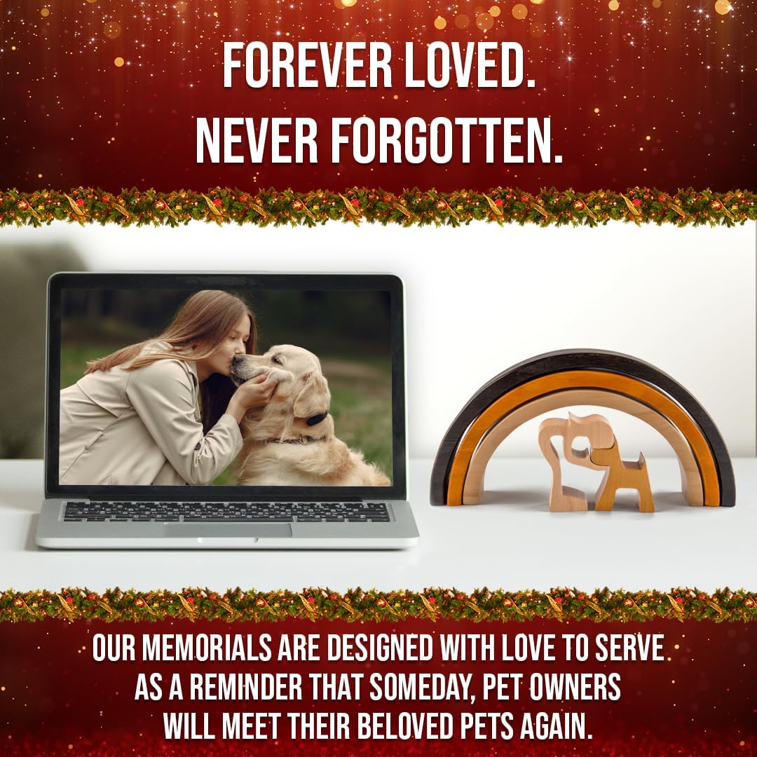 Rainbow Bridge Cat Memorial Gifts - Dog and Woman - image 2