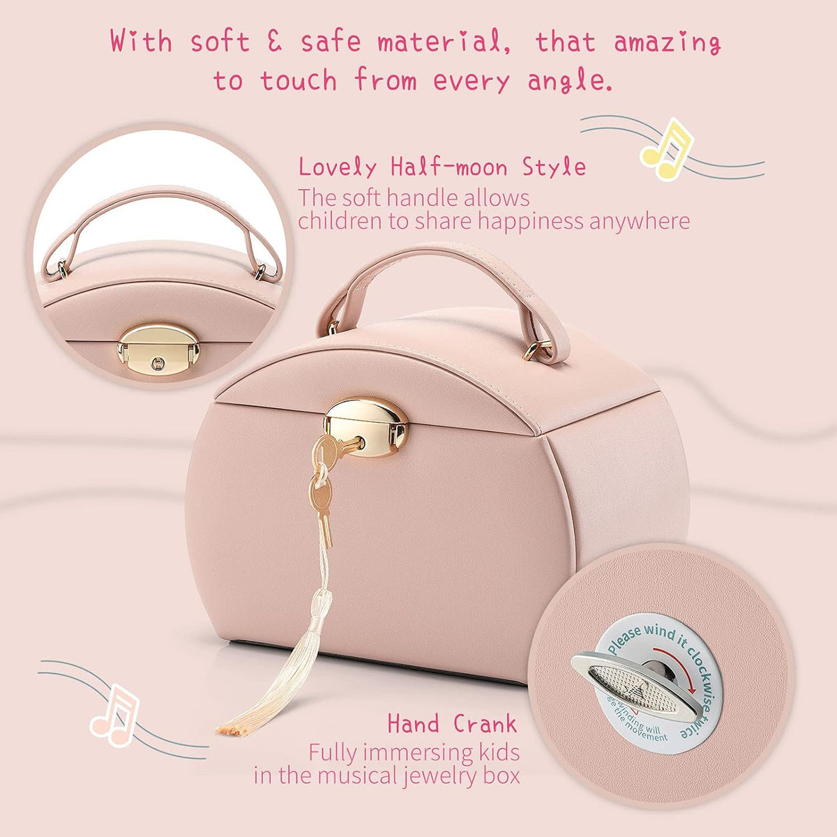 VLANDO 2 Layer Girls Musical Jewelry Box with Ballerina and Large - A.Version Pink - image 2