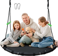 TBMLC 24 Inch Diameter Round Black Saucer Swing/Tree Swing Armrest - 48 inch diameter / Black